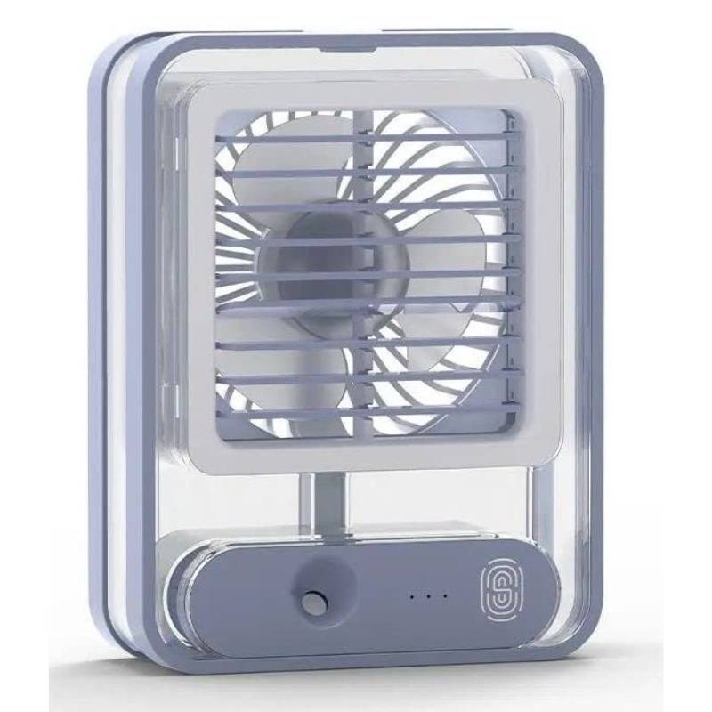 Portable USB Air Cooler Fan 3-Speed, Mist Spray, Rechargeable Portable USB Air Cooler: 3-Speed Mist Spray Fan - Full display