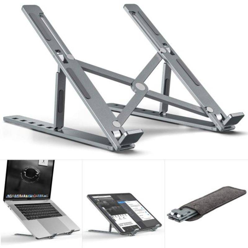 Premium Aluminum Foldable Laptop Stand Adjustable - Full display