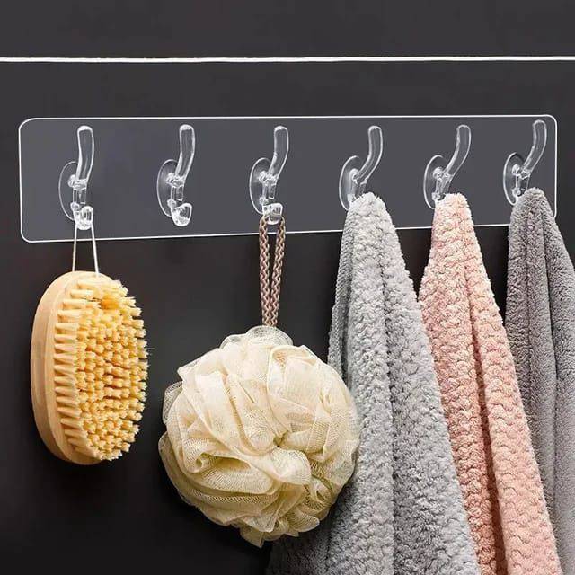 Self-Adhesive Waterproof Wall Hooks: 6-in-1 Heavy-Duty - Main full view