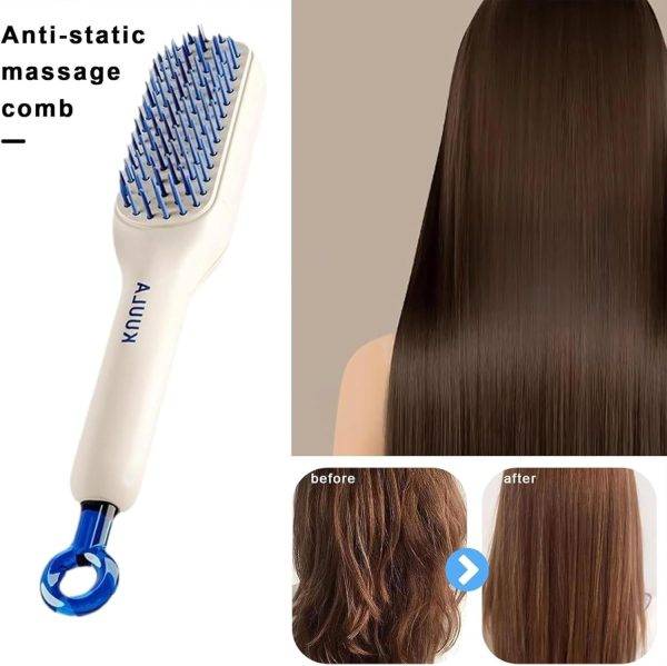 Self-Cleaning Hair Brush Telescopic Comb Random Color - Anti static massage comb
