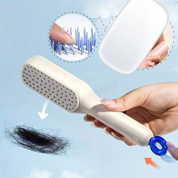 Self-Cleaning Hair Brush Telescopic Comb Random Color - Main view