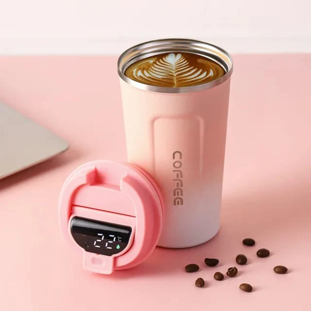 Smart Temperature Coffee Mug Smart Temperature Coffee Mug 17oz Stainless Steel - Temperature display on lid