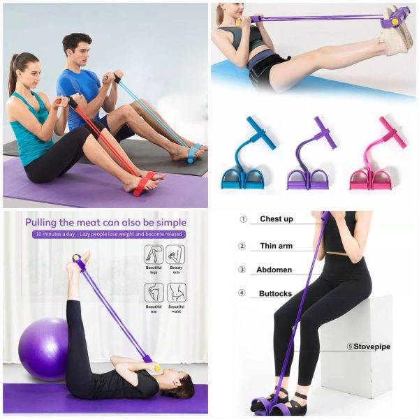 Tummy Trimmer Pull Rope Foot Pedal Resistance Band 2025 - How to use