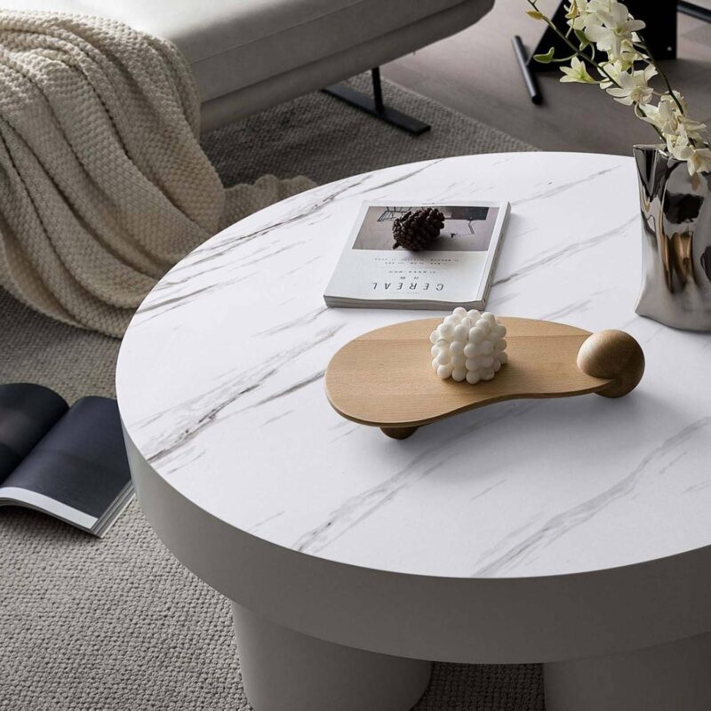 White Grey Marble Sheet Sticker 60x200cm PVC Self-Adhesive White Grey Marble Sheet Sticker 60x200cm PVC Self-Adhesive - At round table top