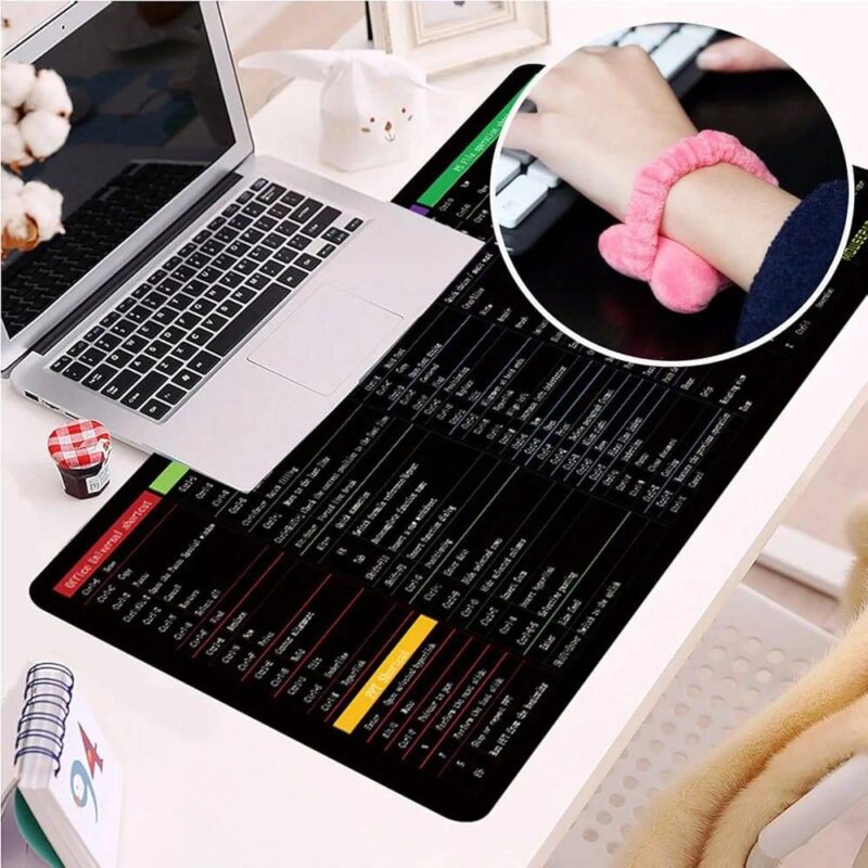 Excel Shortcut Desk Mat Keyboard Excel Shortcut Desk Mat Keyboard & Mouse Pad Non-Slip - Easy to use