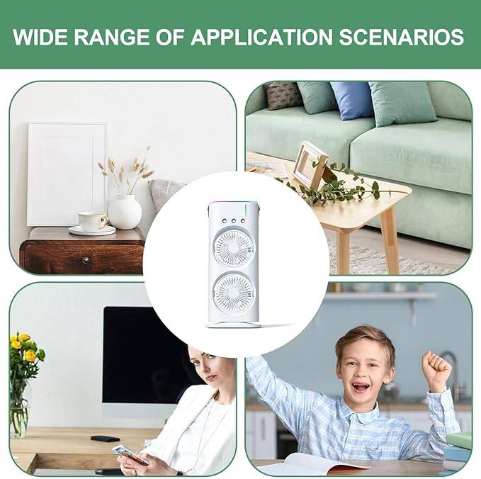 Mist Fan with built-in humidifier and LED lighting