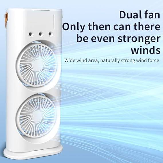 Mist Fan Portable Cooler – Mini Double Head With LED