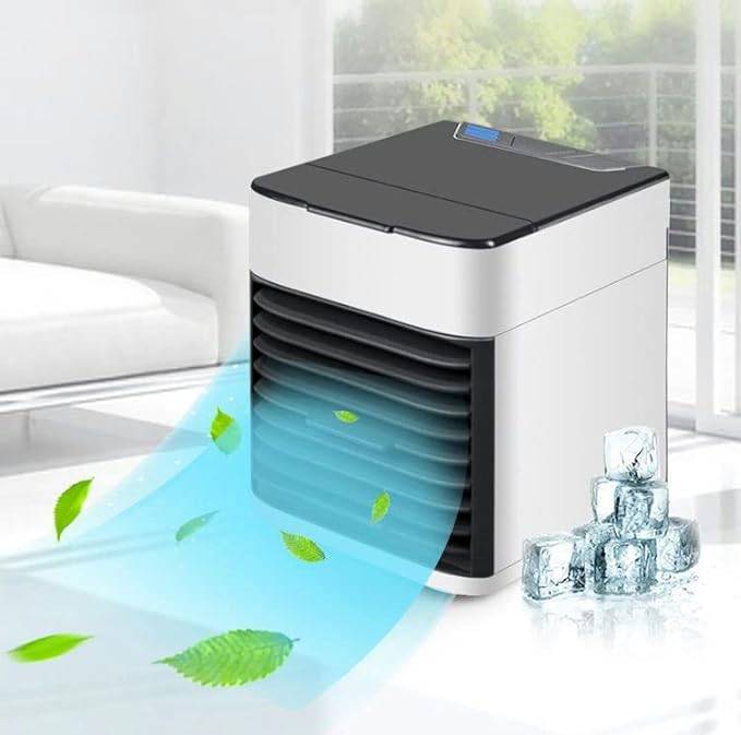 Portable Air Cooler Arctic: 3-in-1 USB Cooler with LED - Side view with cooling
