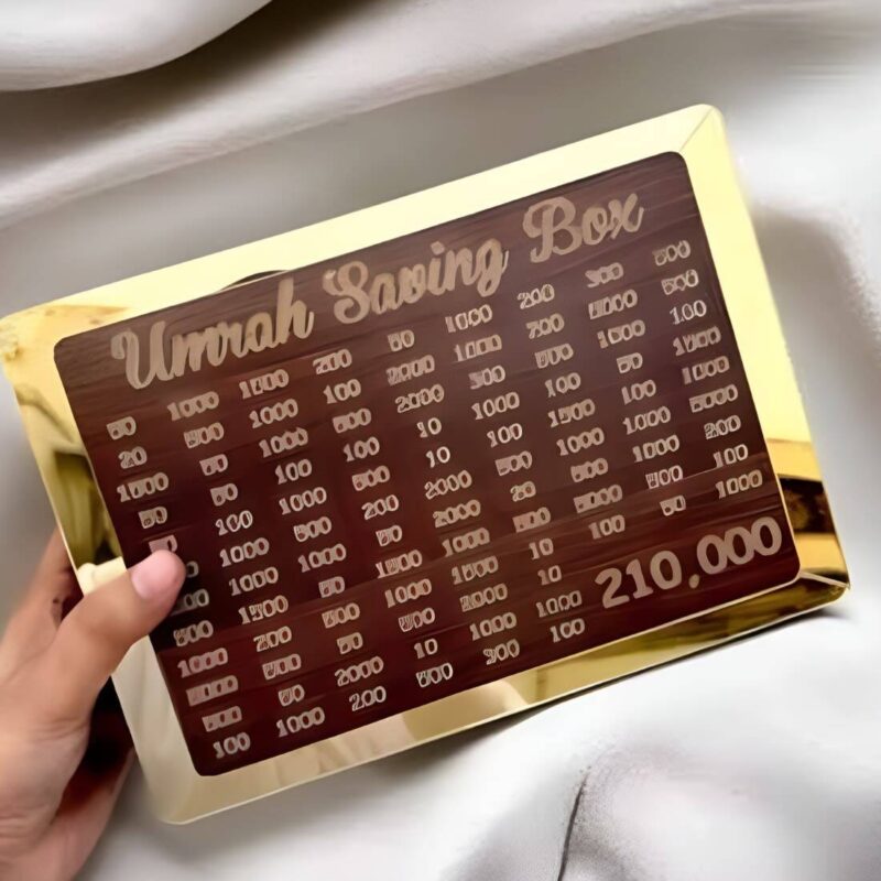 Umrah Saving Box Wooden: Premium 280-Day PKR 210,000 Plan - Main view