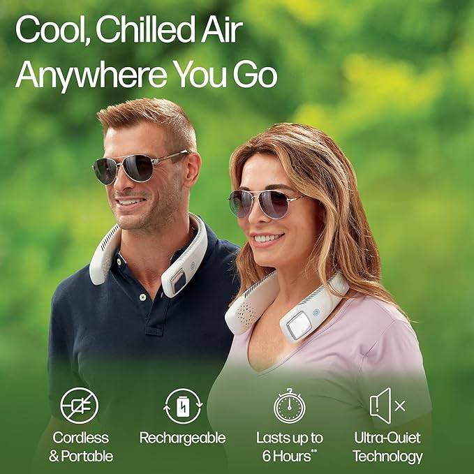 Wearable Neck Fan Arctic: 3-Speed USB Cooler & Purifier Best for indoor and outdoor use