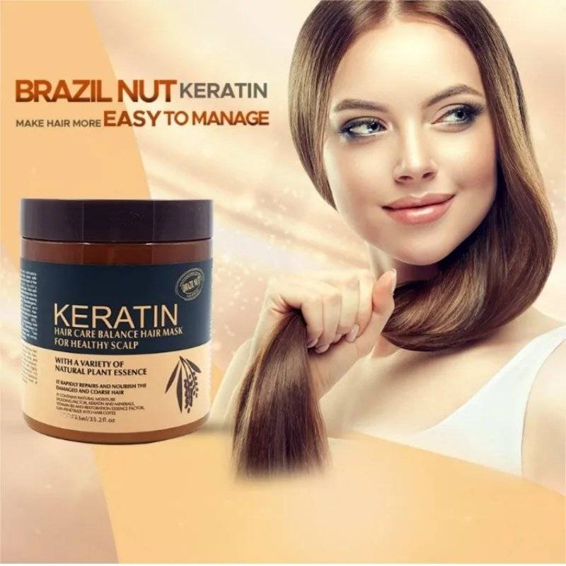 Model with shiny hair after using Brazil Nut Keratin Hair Mask