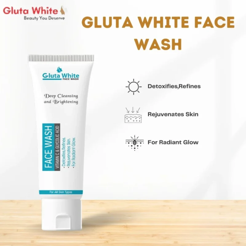 Using Gluta White Face Wash on face