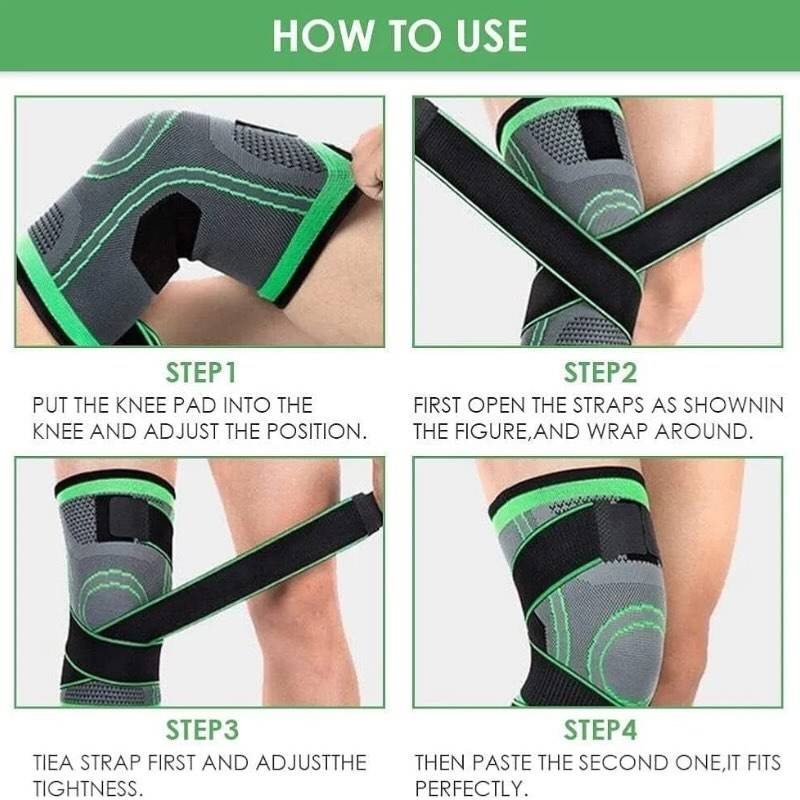 Demonstrating how to use Adjustable 3D Knee Support Band