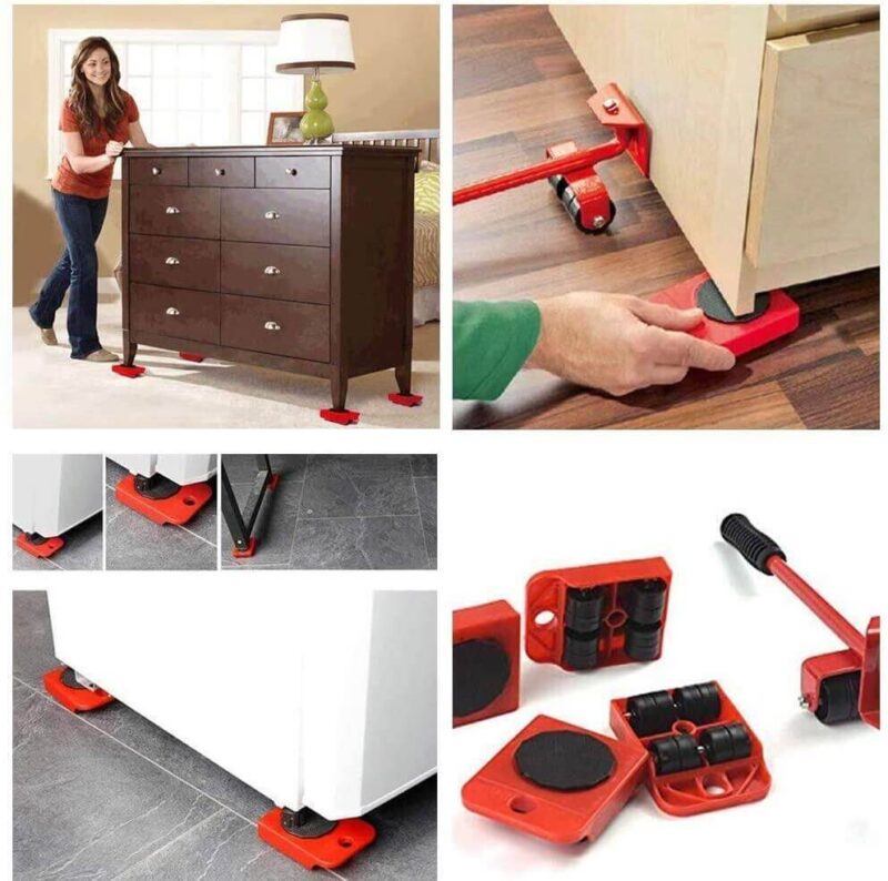 5-in-1 Furniture Mover Tool Set - Complete Kit 5-in-1 Furniture Mover Tool Set on different floors
