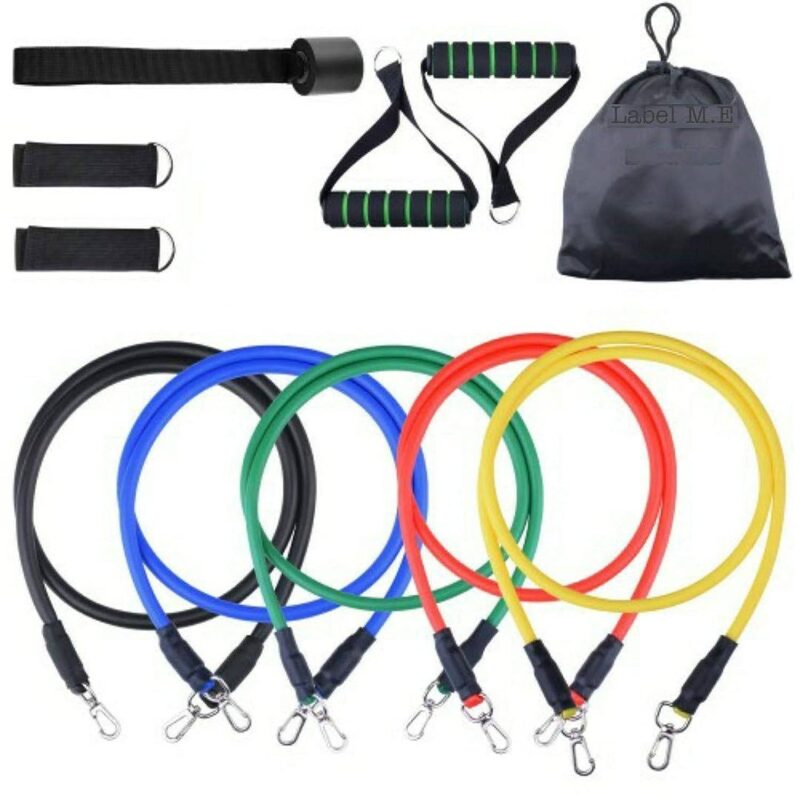 5-in-1 Power Exercise Resistance Band Set - Complete Kit 5-in-1 Resistance Band Set with bag and accessories