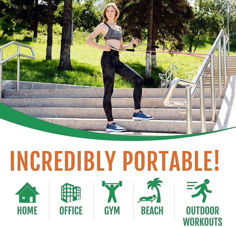 5-in-1 Power Exercise Resistance Band Set 5-in-1 Resistance Band Set easy to carry outdoors