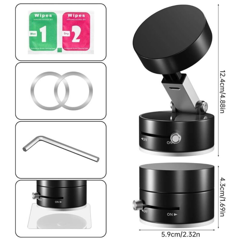 Magnetic Wireless Phone Holder with suction cup and manual