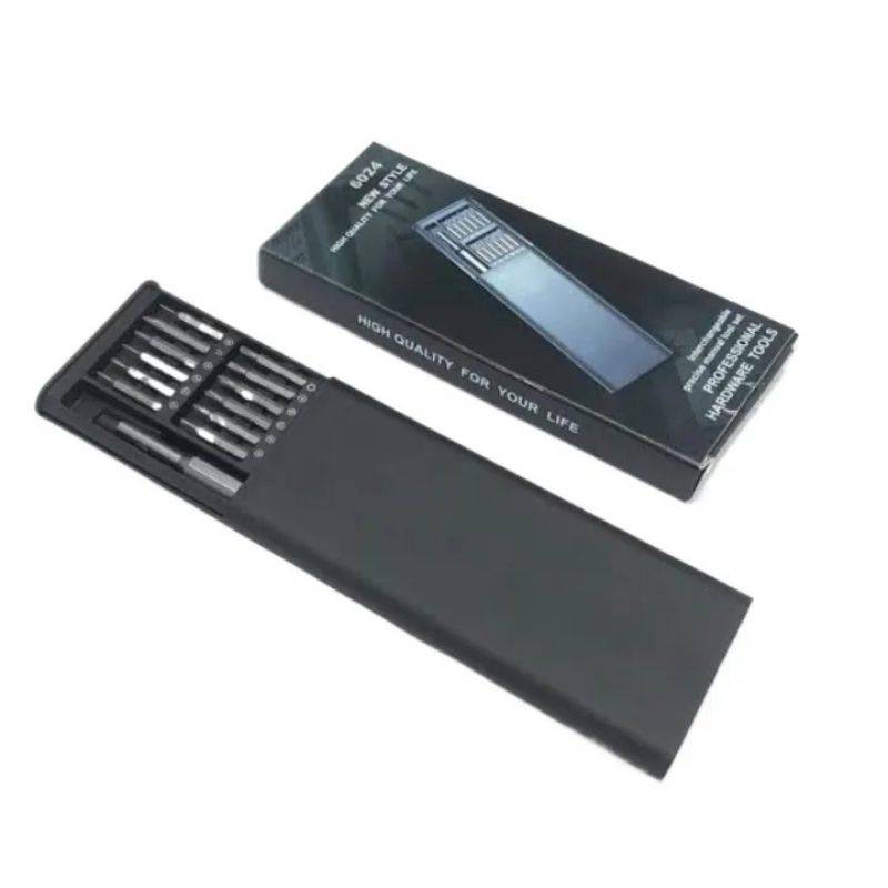 Closeup of 24-in-1 Magnetic Screwdriver Set handle and bit