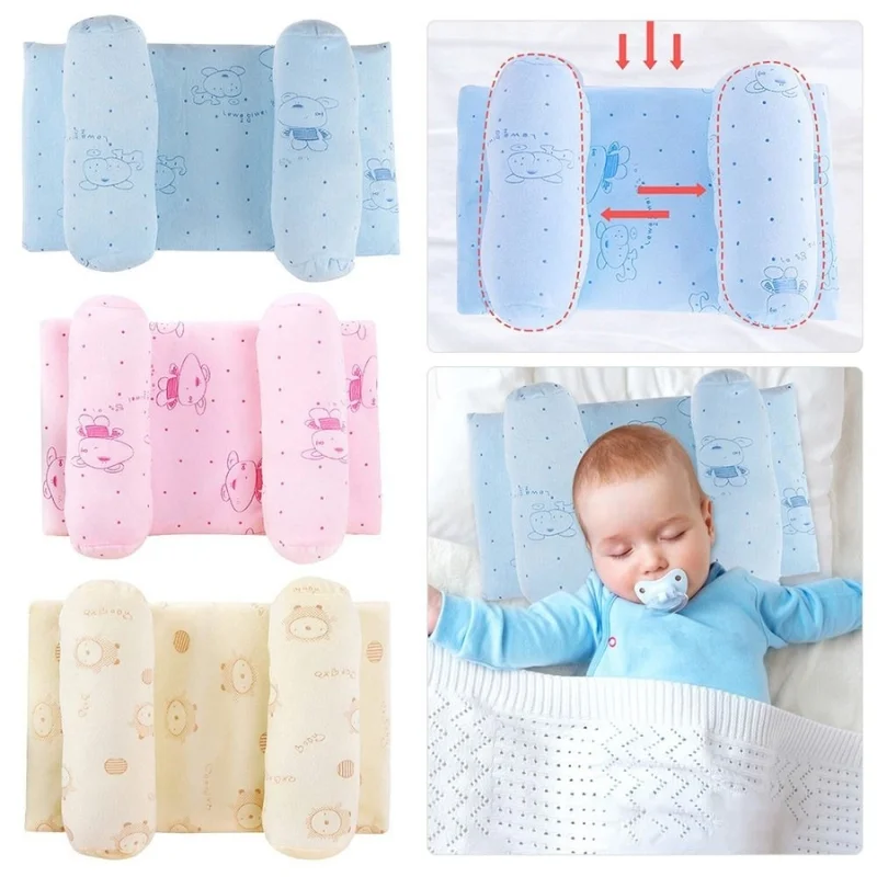Soft Breathable Baby Head Shaping Pillow in different colors