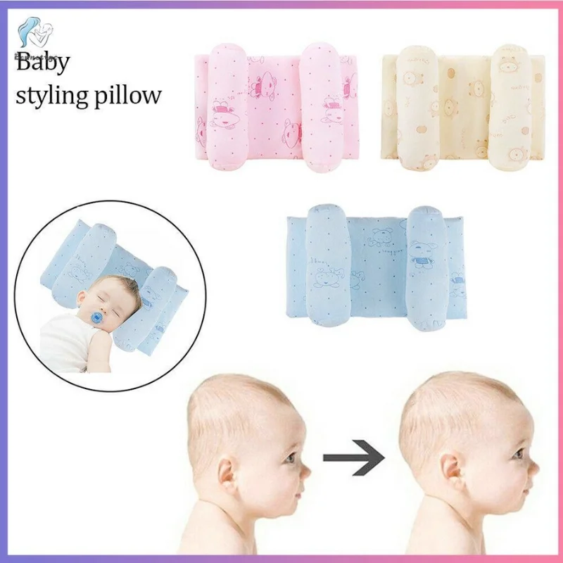 Before and after using Soft Breathable Baby Head Shaping Pillow
