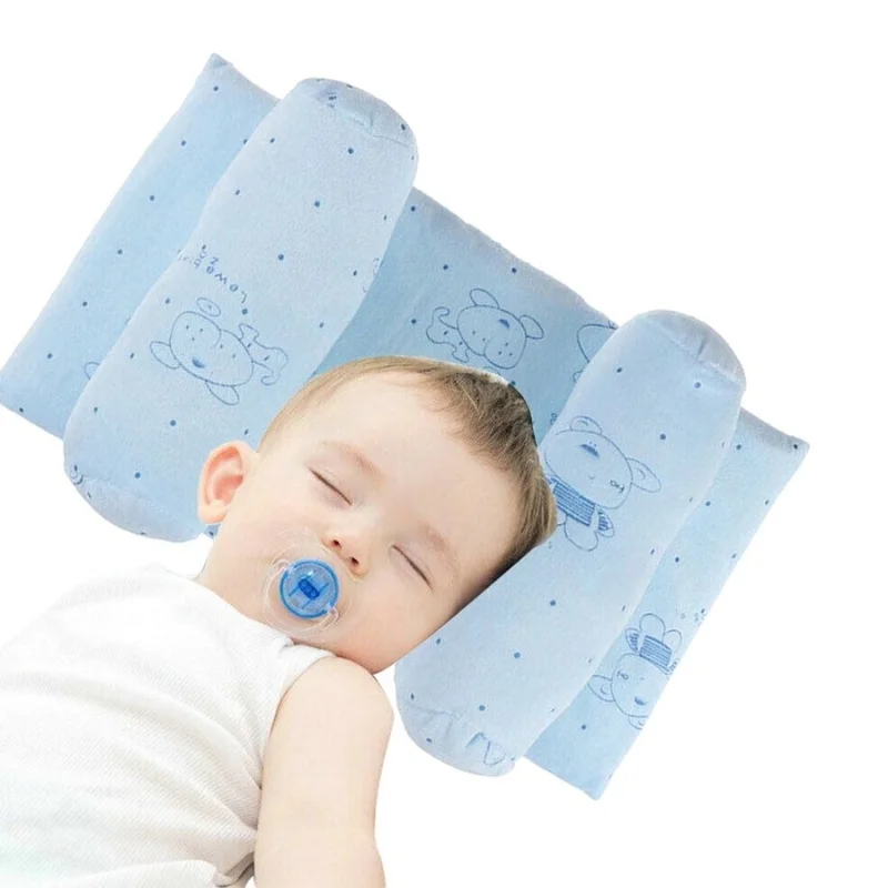 Baby sleeping on Soft Breathable Baby Head Shaping Pillow