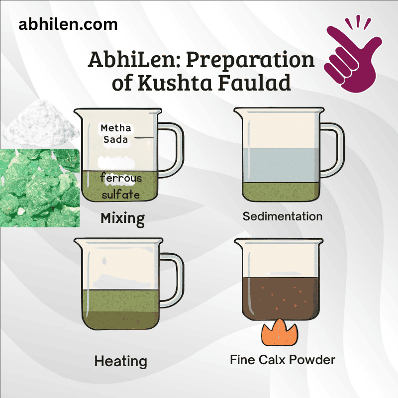 Kushta Faulad (Calx of Iron) Powder Kushta Faulad Calx of Iron preparation process